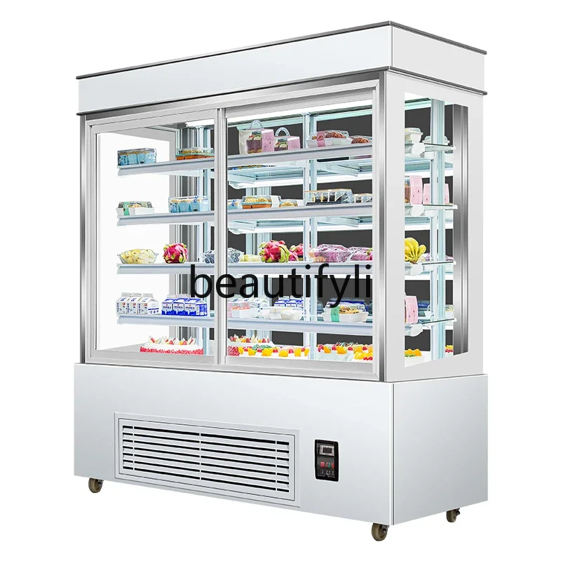 

Vertical cake cabinet Commercial dessert mousse refrigerated display cabinet Height cake display cabinet