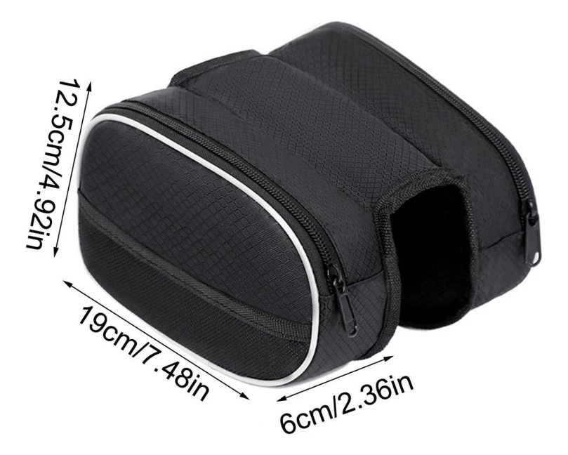 دراجة السرج حقيبة الجبهة شعاع حقيبة دراجة هوائية جبلية حقيبة للتخزين مقاوم للماء الأسود كامو مادة البوليستر حقيبة التخزين حامل التخزين