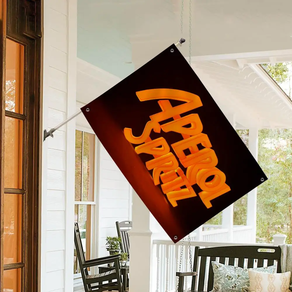 Fashion A-Aperol S-Spritz Flags No-installation Foldable Flag, Personalized Logo Banner for Dorm, Outdoor Picnics, Balconies
