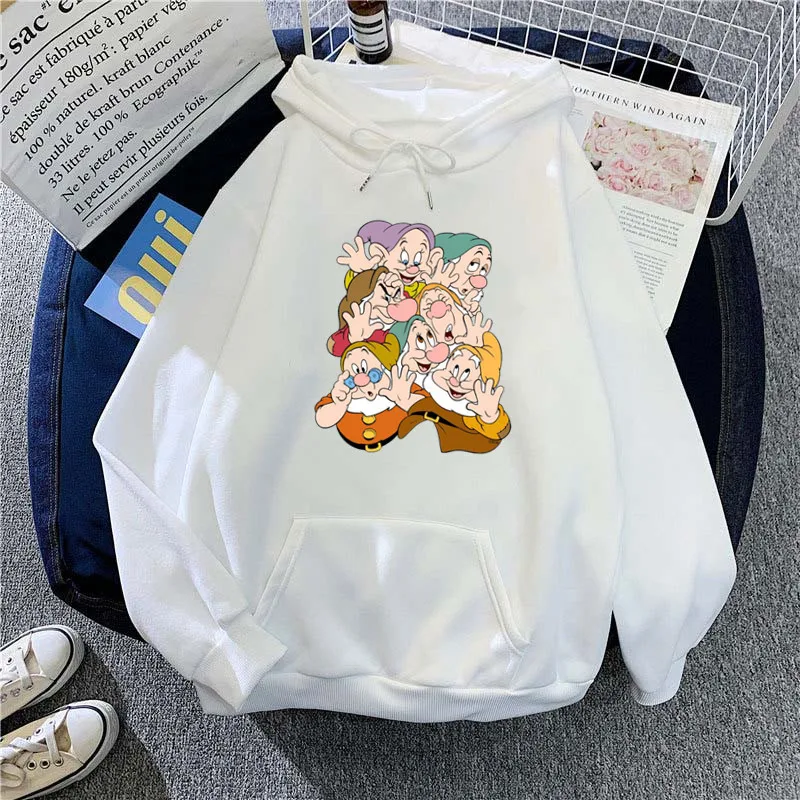 Hoodies Women Cartoon Snow White and The Seven Dwarfs Streetwear Kawaii Tops Anime Princess Sweatshirts Female Clothing