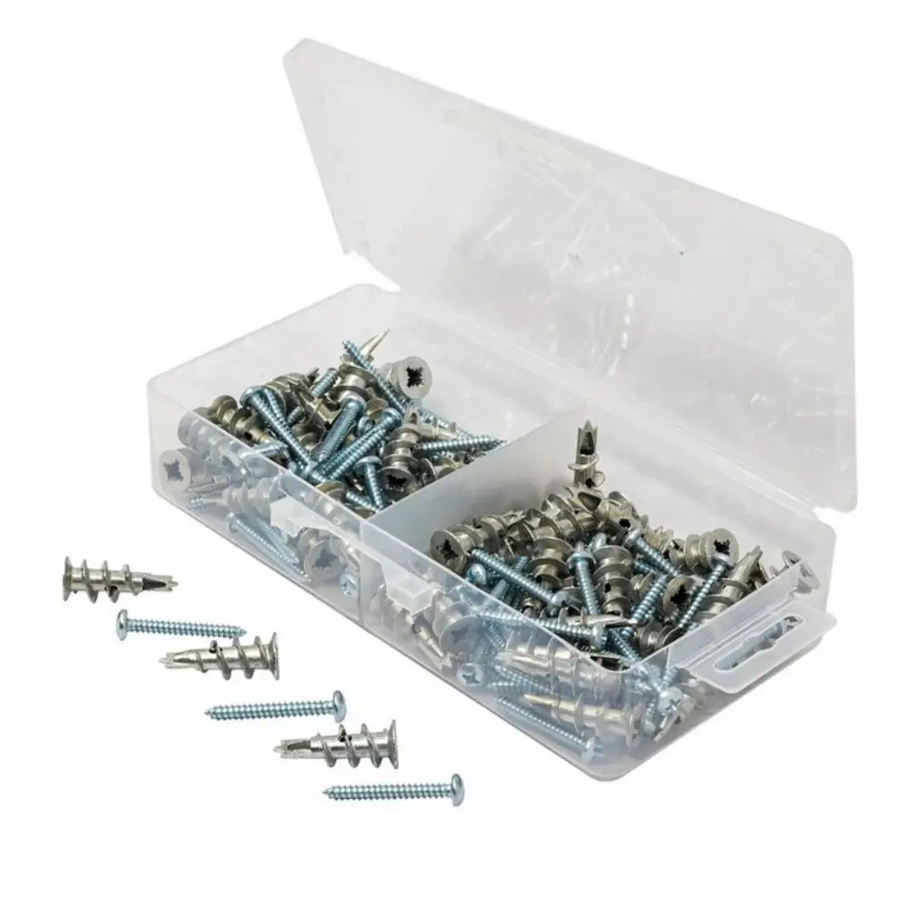 60 PCS Screws Zinc Alloy Tapping Screw Wall Plug Single-Layer Pan Hand Chipboard Screws Silver Double-Clad Self-drilling Hanger