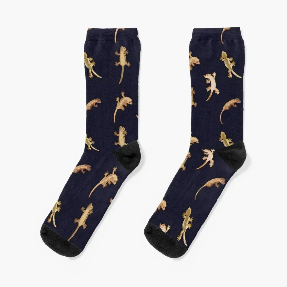 cute little crested geckos Socks new year professional running Men Socks Luxury Brand Women's