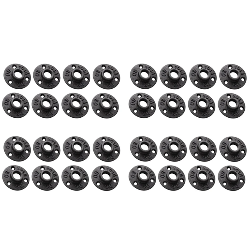 

1/2 Inches Malleable Cast Iron Pipe Flange, 1/2 Inches Black Pipe Threaded Pipe Nipples, 32 Pcs