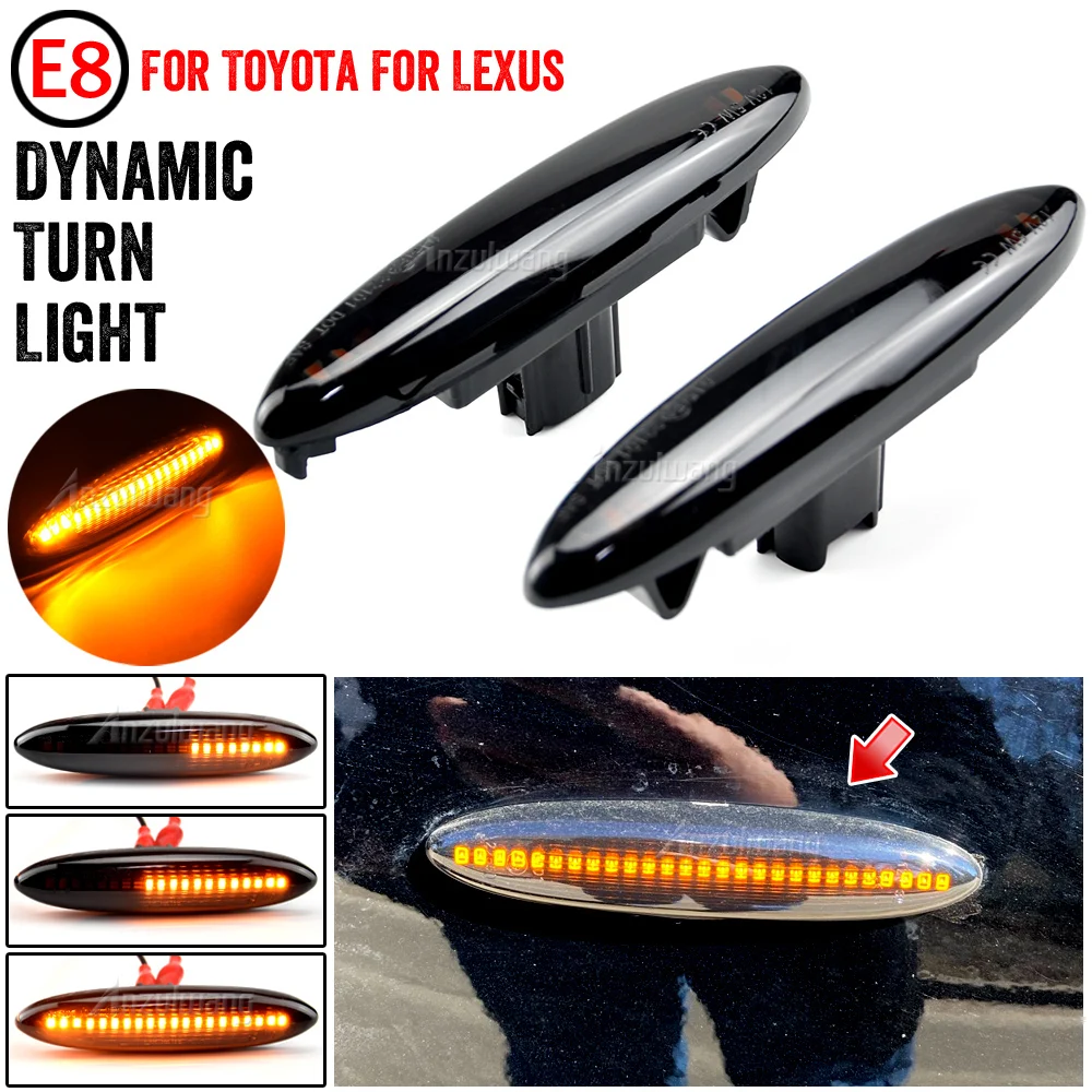 2x Dynamic Led Side Marker Turn Signal Lights Indicator Lamps For Toyota Highlander Soarer Kluger Gsu 4 Lexus Is250 Is350 Sc430