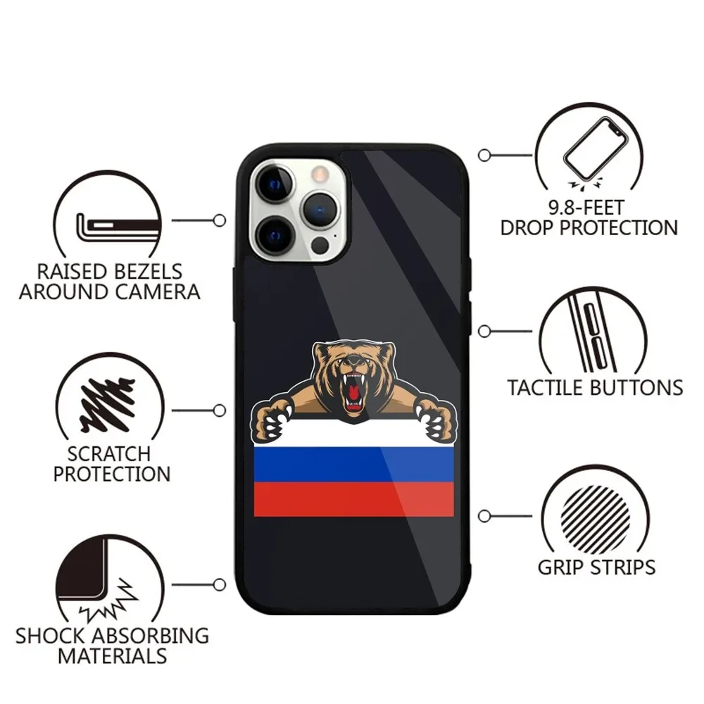 R-Russia Flag National Emblem Phone Case For iPhone 15,14,13,12,11,Plus,Pro,Max Mini Magsafe Magnetic Wireless Charging