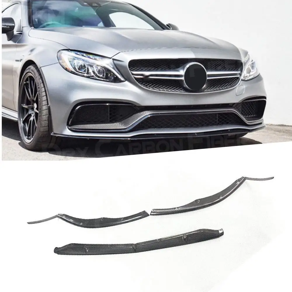 

for Mercedes Benz C Class W205 C205 C63 AMG Coupe 2015 - 2019 Carbon Fiber Front Bumper Lip Spoiler Splitters FRP