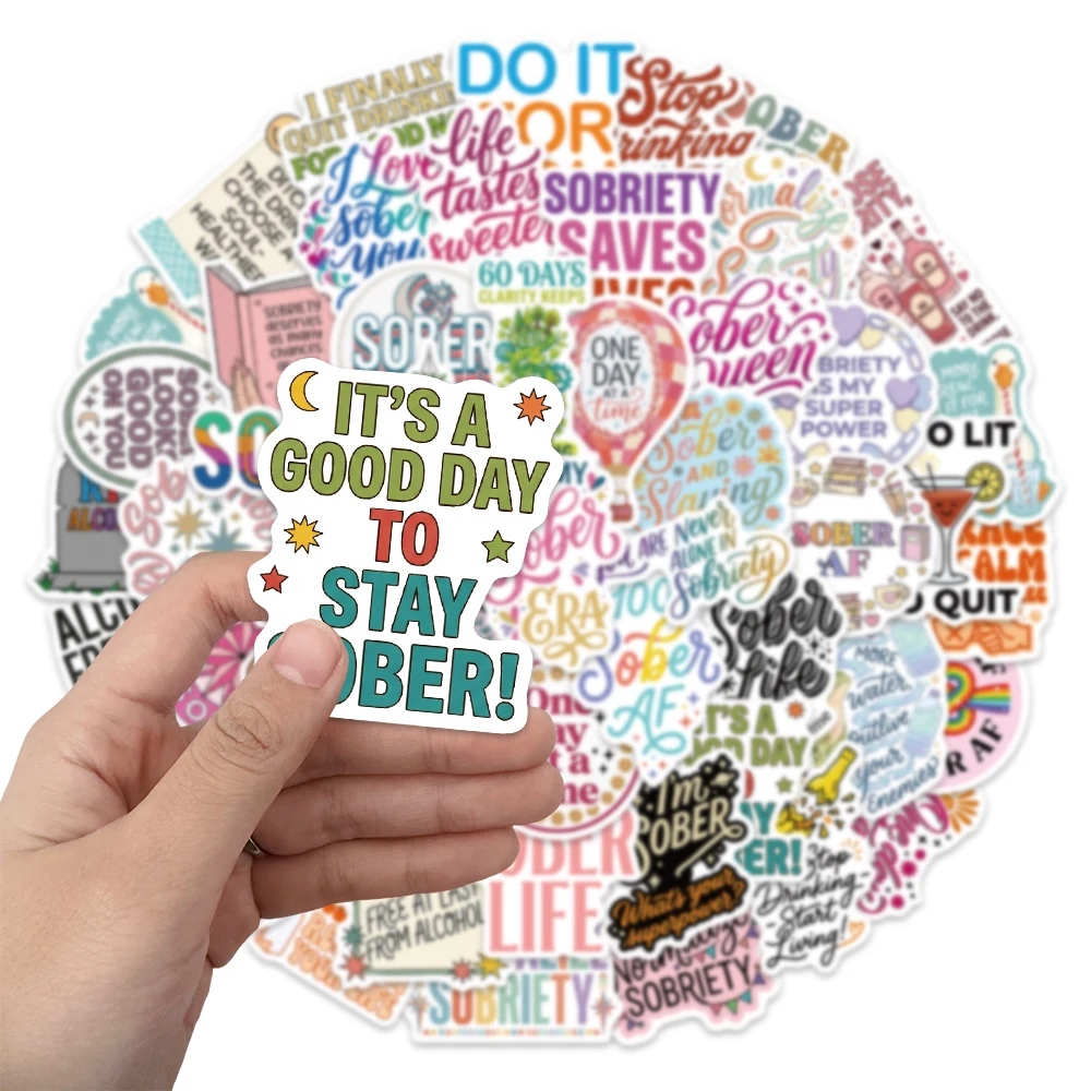 50PCS Alcohol Abstinence Inspiration 2 Fun Graffiti Stickers DIY Phone Cases, Postcards, Luggage, Laptop Speaker Stickers