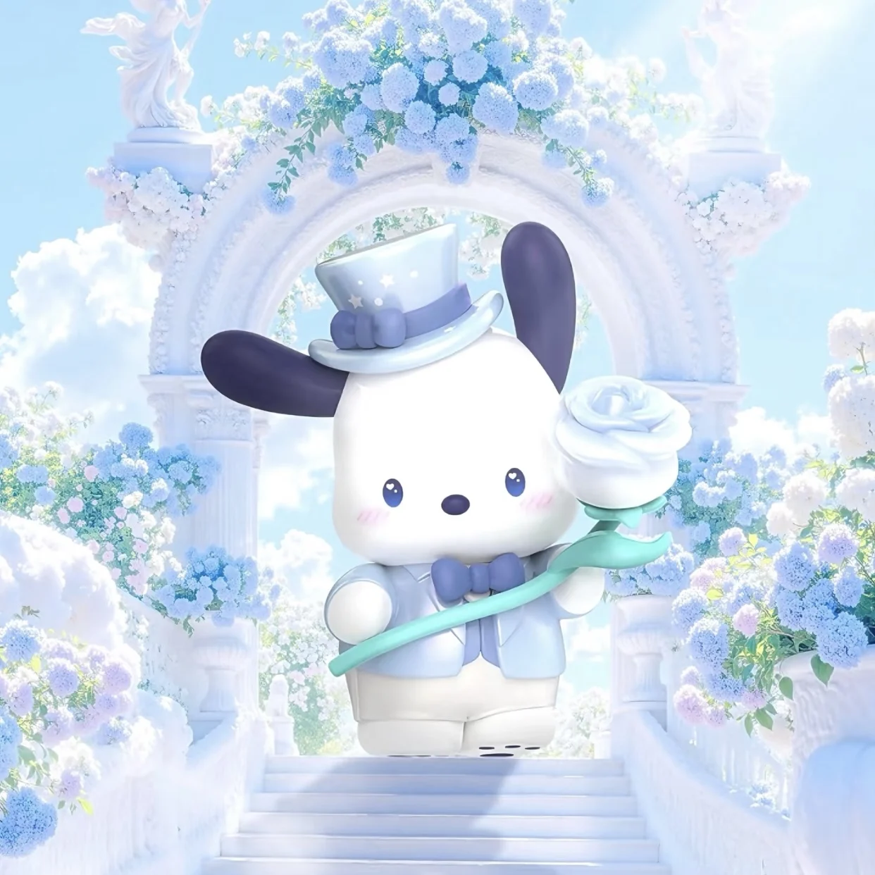 정품 헬로 키티 캐릭터 로맨틱 웨딩 시리즈 블라인드 박스 장난감 만화 헬로 키티 마이 멜로디 모델 장식 유행 선물