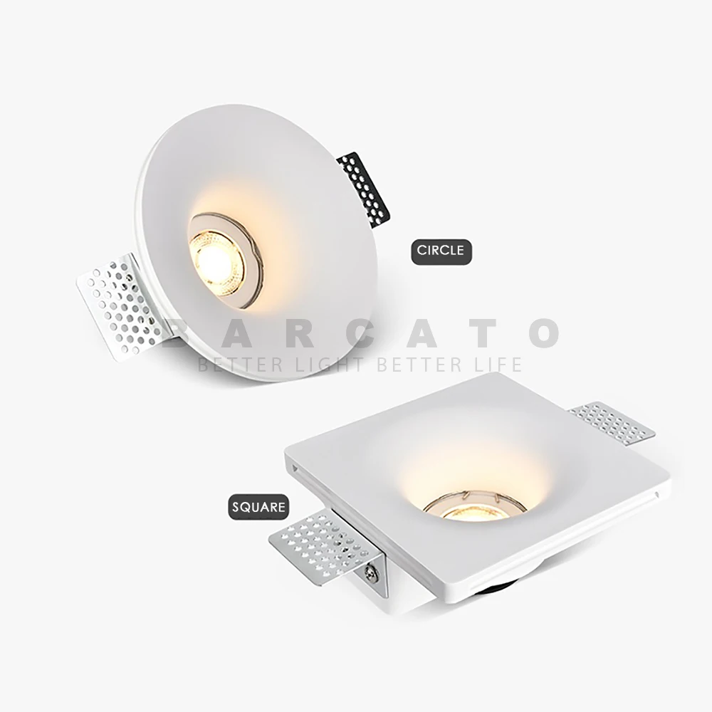 Recessed LED Downlight Ceiling Lamp GU10 Anti-Glare Embedded Gypsum Spotlight for Living Room Bedroom Hotel Aisle Home Lighting