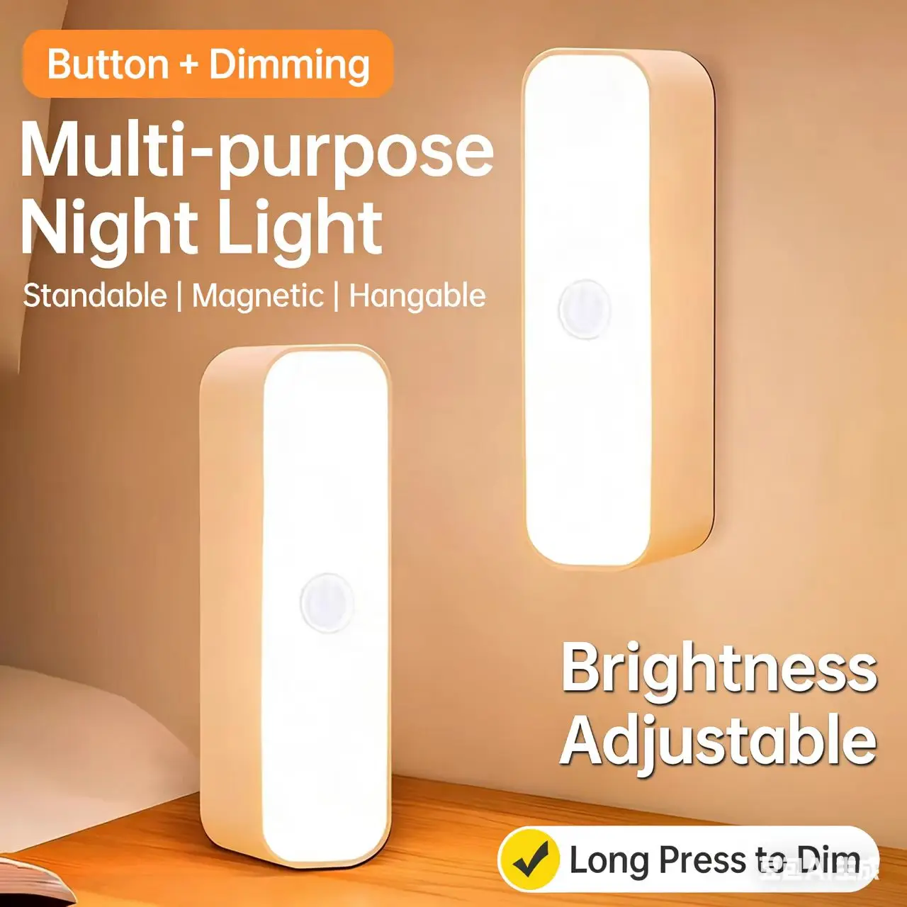 Night Light Table Lamp | Rechargeable Reading Light | Magnetic Bedside Lamp for Dorm Bedroom | Eye-Caring & Long-Lasting    