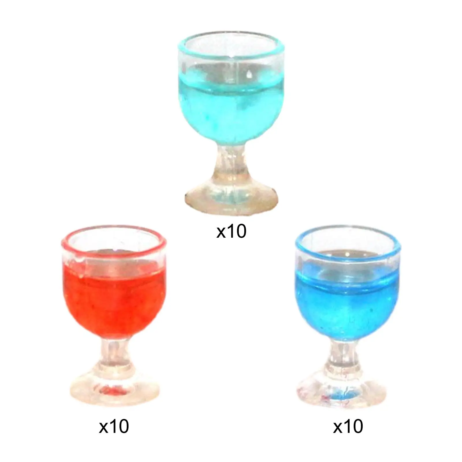 10 Pieces 1:12 Miniature Wine Glass Dollhouse Drinking Water Cups Model