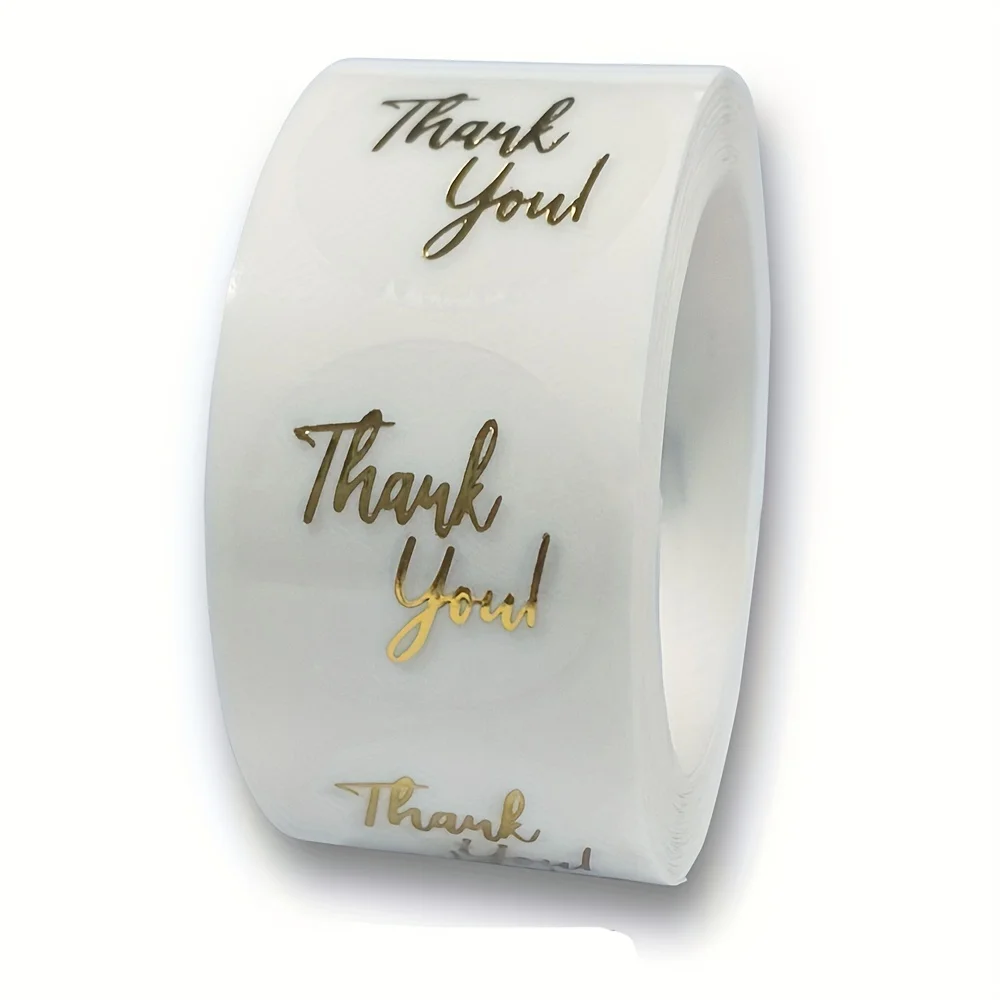 500pcs Thank You Label Stickers for Gift Packaging, Business, Wedding Envelopes,Jewelry Making Display & Packaging Supplies