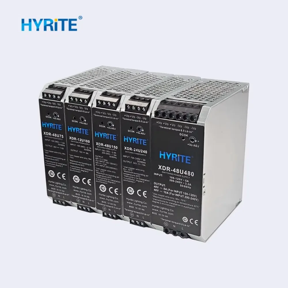 DIN Rail Power Supply, 12V 24V 48V AC‑DC Converter, 90‑264VAC High‑Efficiency CE Certified Industrial Switching Power Supply