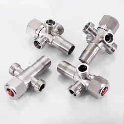 Bathroom accessories water inlet valve 304 stainless steel material, one inlet and double outlet G1/2 specification
