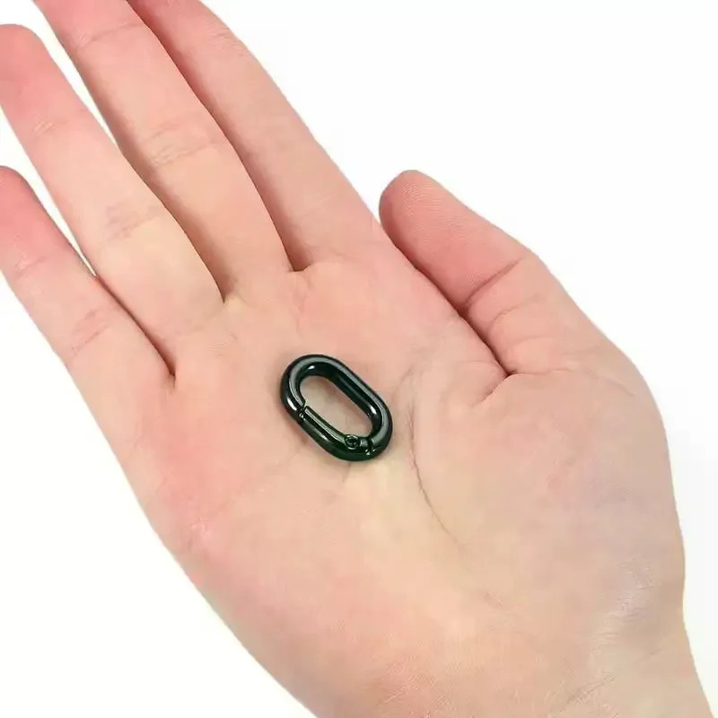 Metal Oval Ring Spring Clasps Openable Carabiner Keychain Bag Clips Hook Dog Chain Buckles Connector For DIY Jewelry 10Pcs/lot