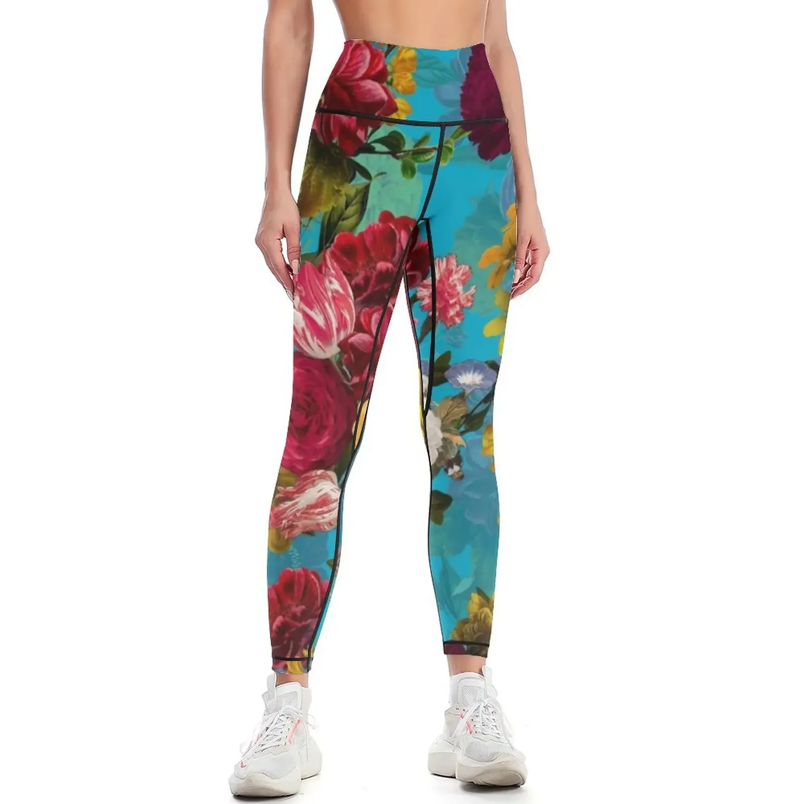 Moody florals - Mystic Night 7 Leggings Golf wear push up fitness Womens Leggings