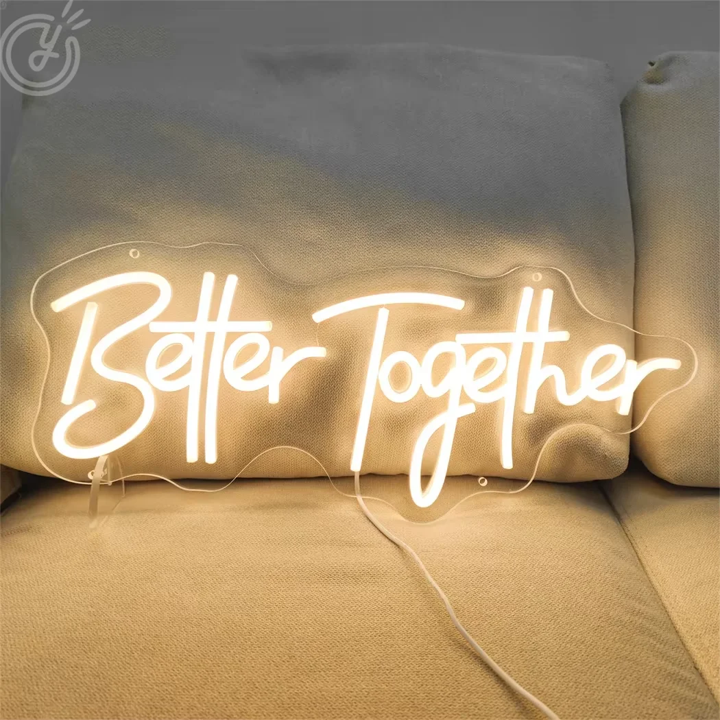 Better Together Neon Sign LED Light with Adjustable Brightness Perfect Wedding Decor Anniversary Mr Mrs Party Decoration USB 5V