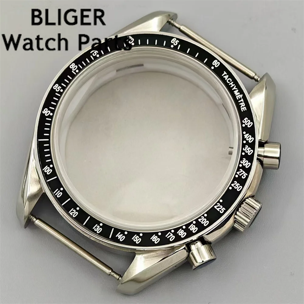 

BLIGER VK63 case 40mm case Coaetd glass stainless steel luxury case suitable for VK63 VK64 movement