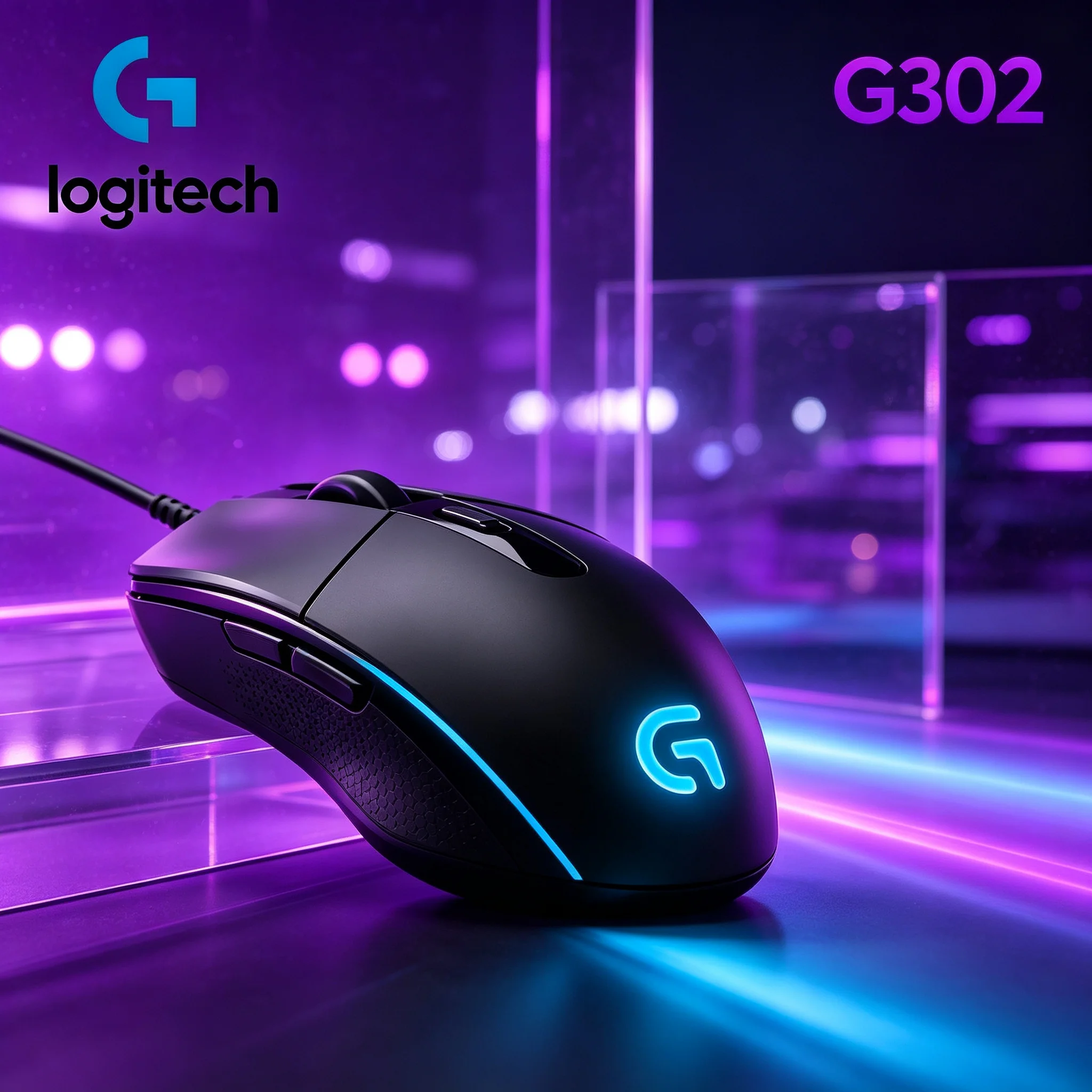 High Precision Logitech G302 Daedalus Prime Wired Mouse 6 Custom Buttons 4000DPI RGB Mice For E‑Sport Gamer Daily Work