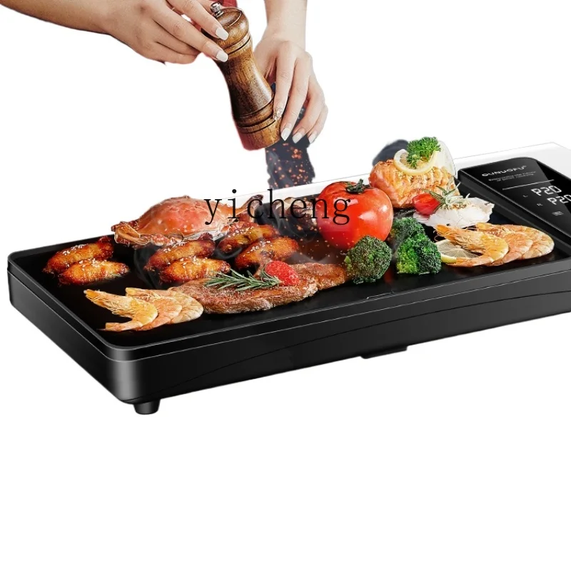 

Tqh Hot Pot Barbecue All-in-One Pot Household Smoke-Free Barbecue Plate Frying Stove Dual-Use Electric Baking Pan Teppanyaki