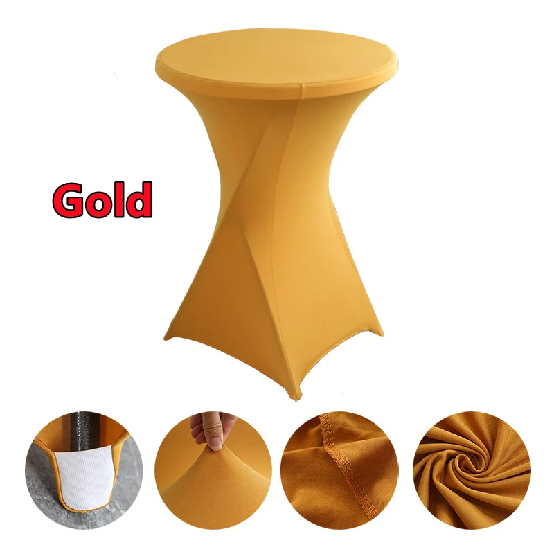 2/1PC Hoogte Stretch Rond Tafelkleed Cocktailtafel Cover Spandex Tafelkleed Bar Hotel Party Bruiloft Elastisch Tafelkleed Decor