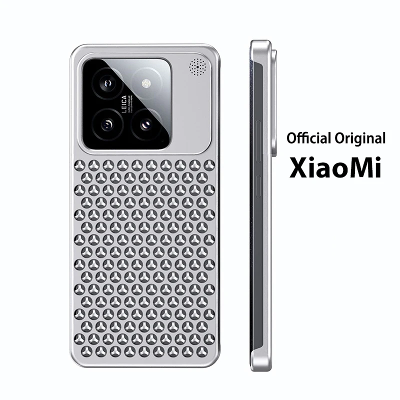 For Xiaomi 14 Pro Metal Fragrance Cooling Phone Case Fragrance Hollow Pure aluminum alloy Heat Dissipation Shockproof Cover