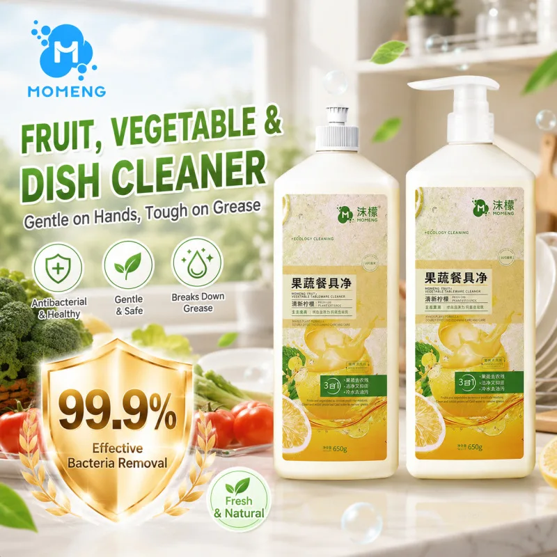MOMENG Fruit Vegetable Dish Mild Grease Remover Dishwashing Liquid No Residue Cleaner For Tableware Household Kitchen Use