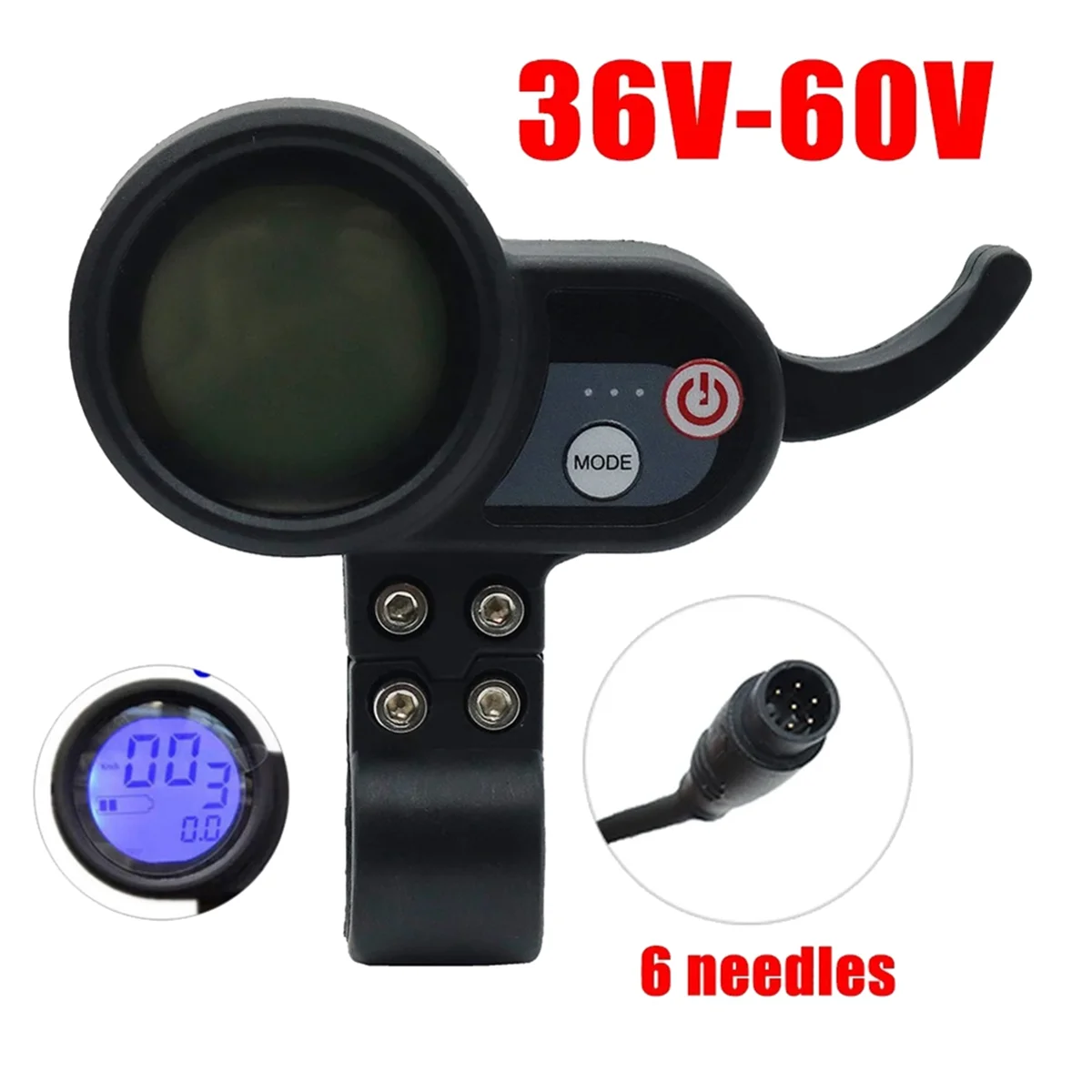 36V-60V LCD Display Dashboard 6PIN E Scooter E Bike Meter Electric Scooter Accessories for JP