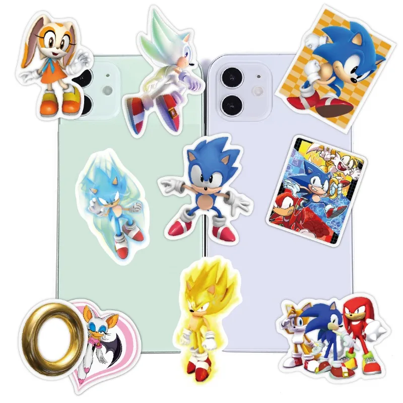 50pcs Graffiti Stickers Creative Cartoon Sonic The Hedgehog Refrigerator Sticker Diy Luggage Notebook Stickers Birthday Gifts