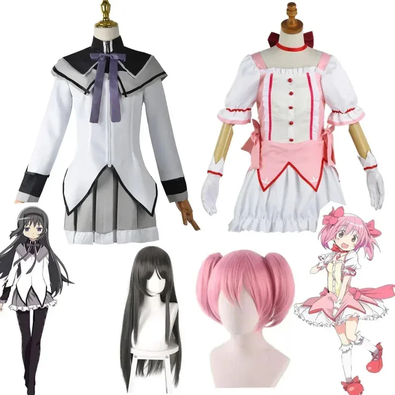 Disfraz de Kaname Madoka Akemi Homura, disfraz de Puella Magi Madoka Magica, uniforme de Carnaval para adultos, disfraces de Anime para Halloween, juego para mujer