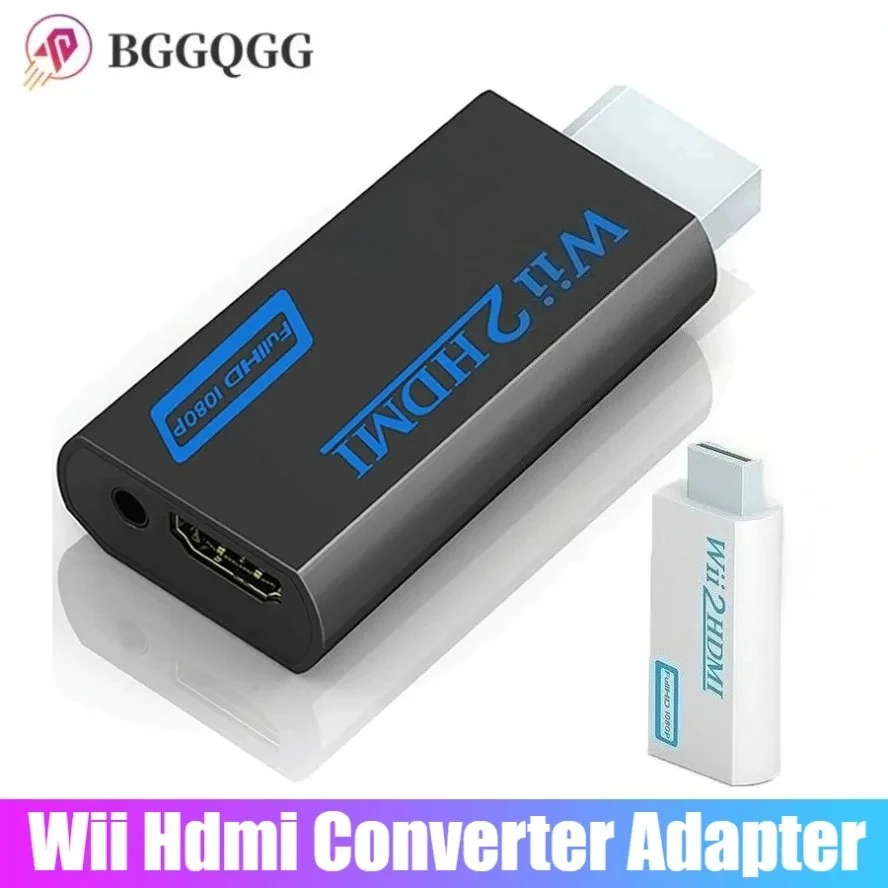 

Wii To HDMI Converter Adapter Full HD 1080P 3.5mm Audio HDMI Output Compatible with Wii 2 HDTV Converter for PC Monitor Display
