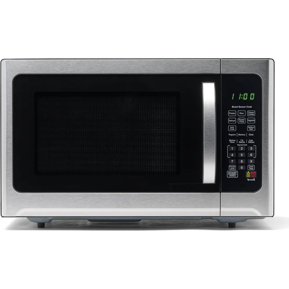 Oven Microwave dengan lampu LED dan kunci anak, Sensor pintar dan asrama 1.2 Cu Ft, oven Microwave Desktop