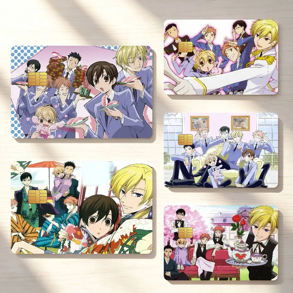 Anime O-Ouran High School Host-Club Credit Card Sticker Waterproof Anti-Scratch 4PCS Bank Debit Traffic Cover Decoration