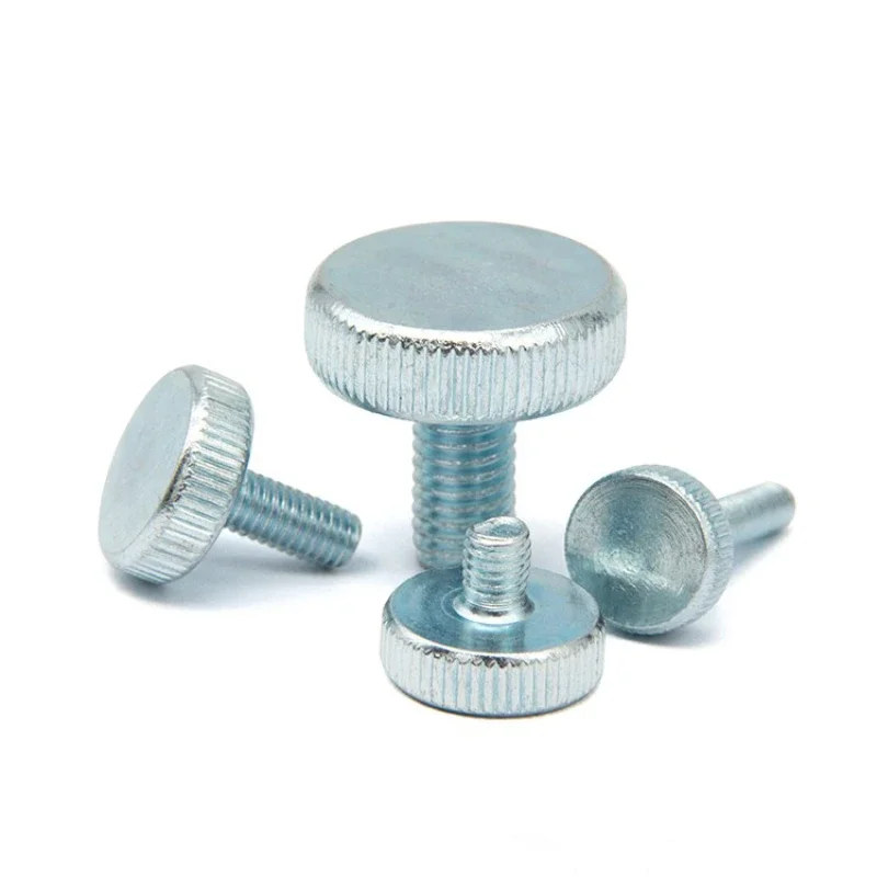 M3 M4 M5 M6 M8 M10 Carbon Steel Knurl Flat Head Hand Tighten Thumb Screw Curtain Wall Glass Thumb Bolts
