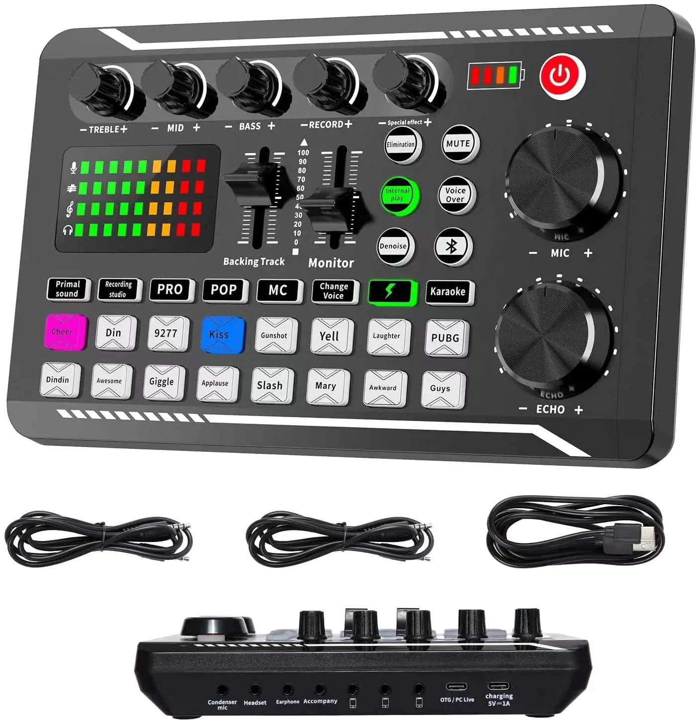 

Live Sound Card and Audio Interface with Mixer Effects and Voice Changer,Prefect for Streaming/Podcasting/Gaming