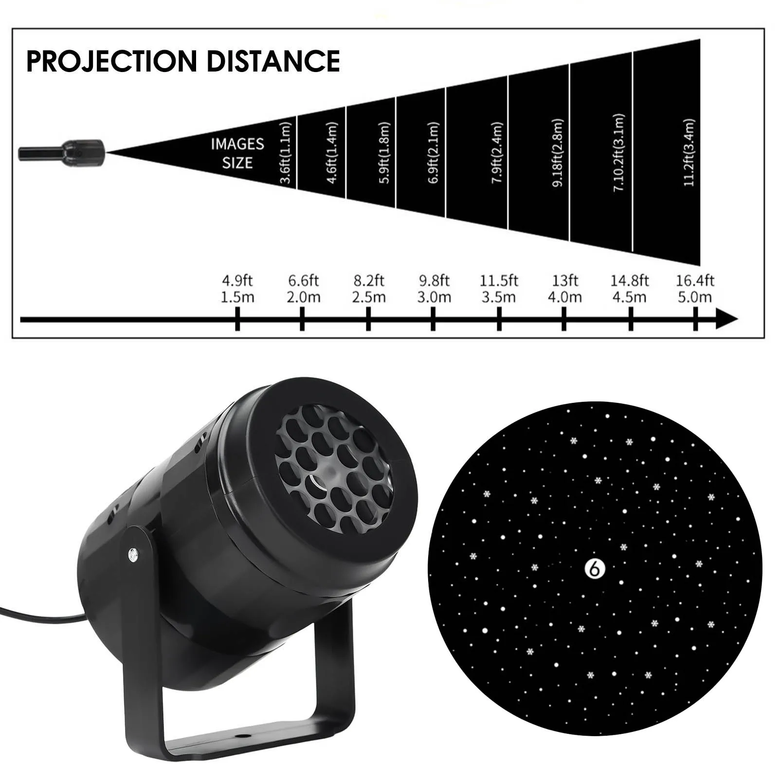 Rotary Snowflake USB Projector Lamp Creative Romantic Night Light Snowflake Projector for Home Atmosphere Creating