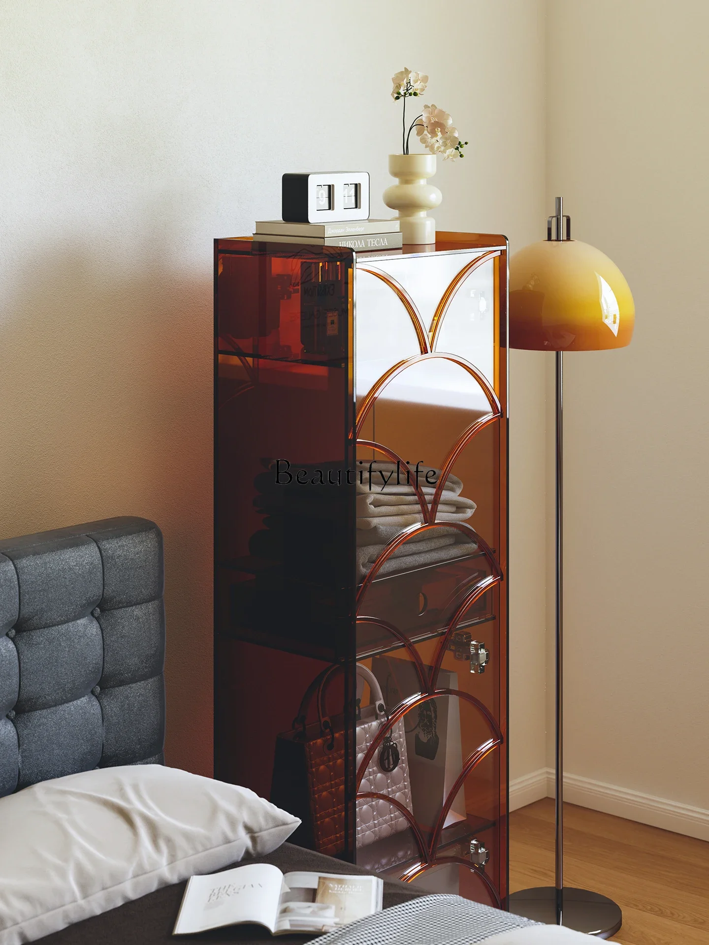 09 خزانة ذات أدراج لغرفة المعيشة وأريكة وخزانة جانبية للتخزين على الطراز العتيق #4