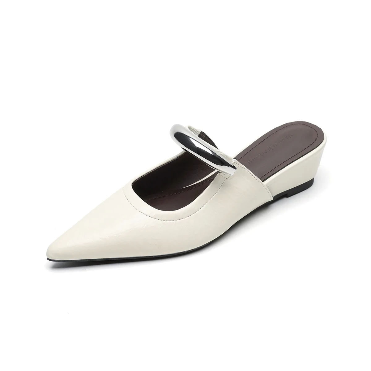 Gorasion French Outsile Slippers Women Pointed Toe Wedges Leather Mules Luxury Slip-on Korean Style Sandal Lady Handmade Shoes