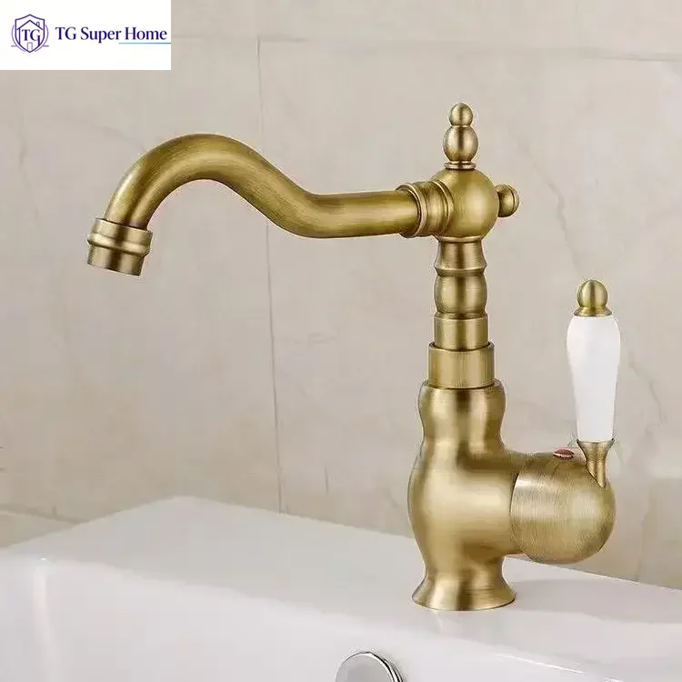 Full Brass Hot Cold Basin Faucet Modern Bathroom Vanity Countertop Sink Tap Household Wash Basin Vessel Sink Mixer Tap European
