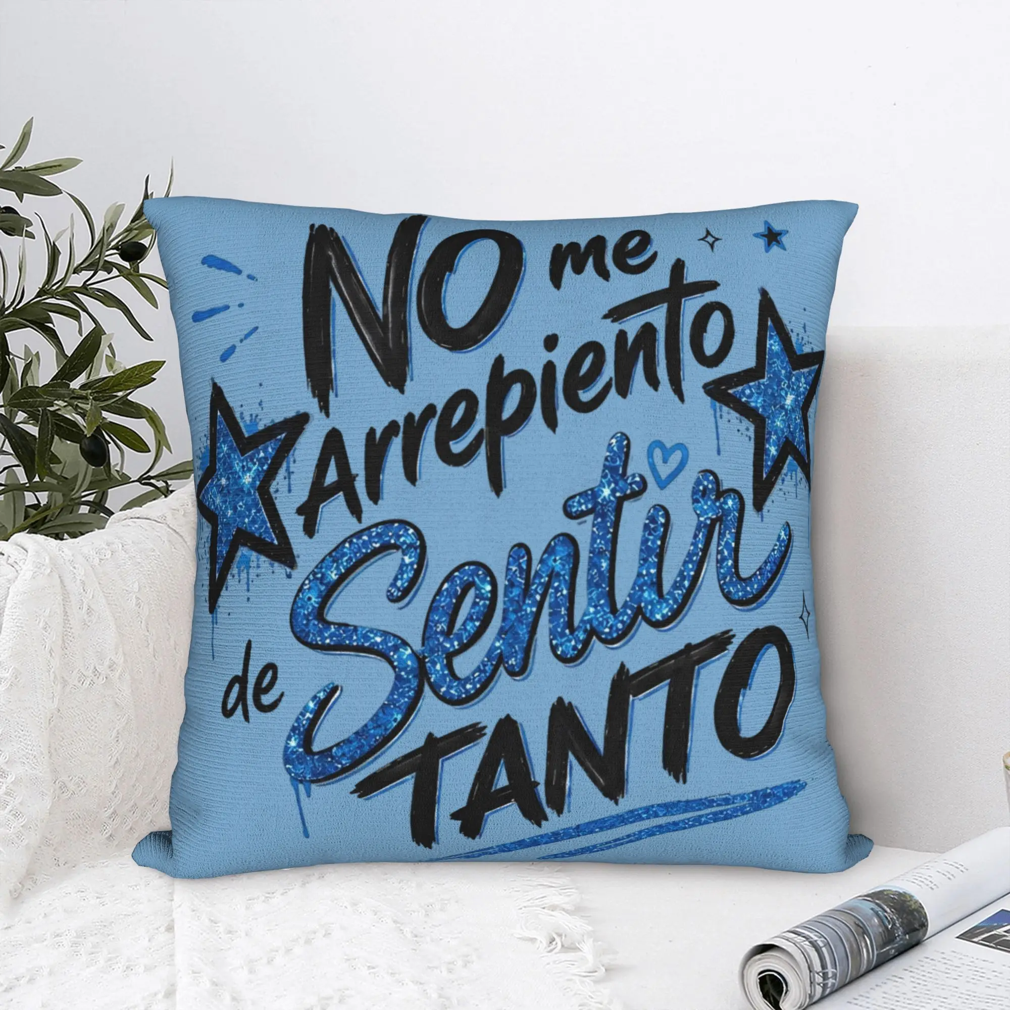 No Me Arrepiento De Sentir Tanto Karols G NMADST Pillowcases  Cushion Cover  Pillow Covers Home Decorations Zipper Multi-Size