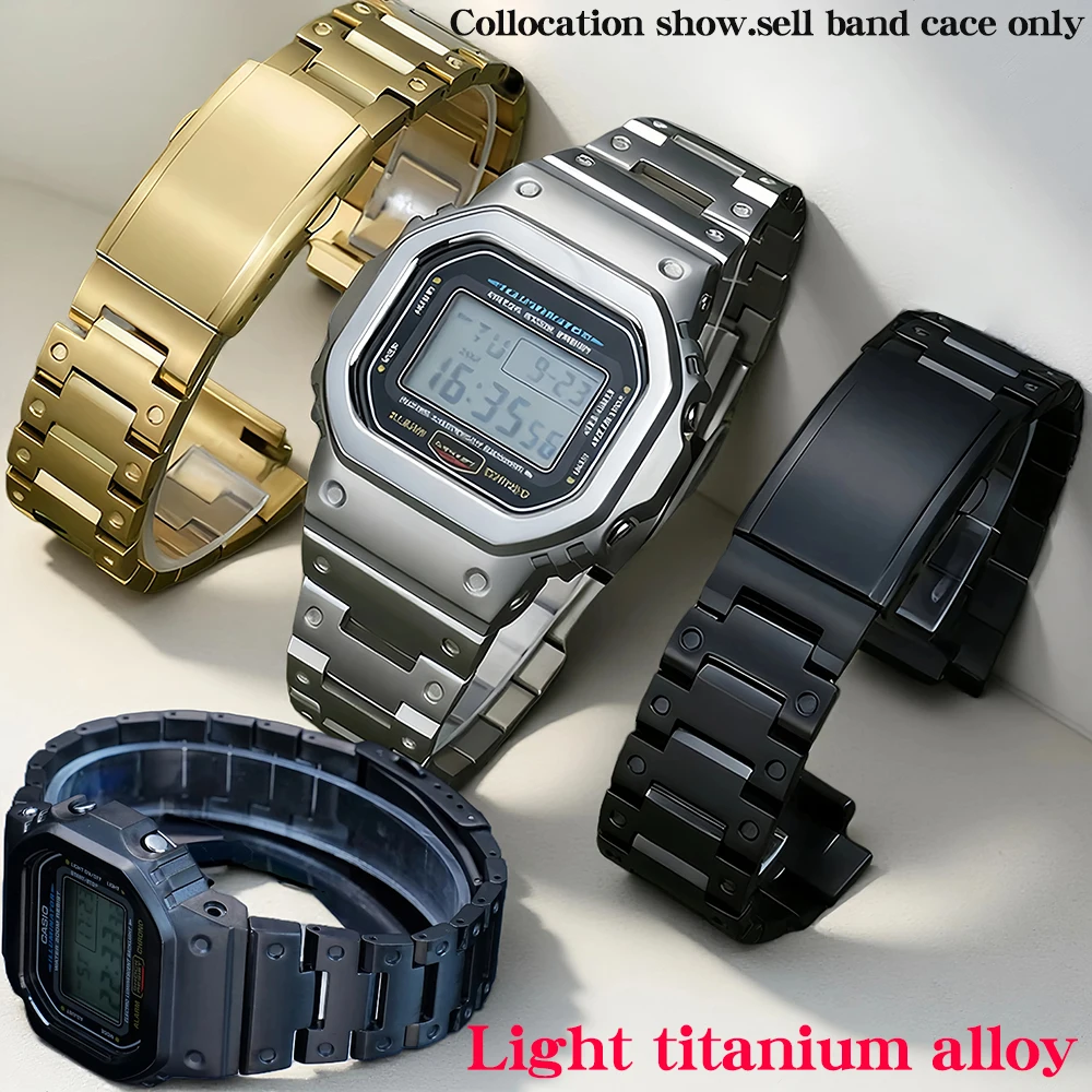 For Casio Small Block Gshock 3229 Dw-5600 Gw-b5600 Gw-m5610 Dw5600 Titanium Alloy Case Watch Strap Metal Mod Kit Bezel WatchBand
