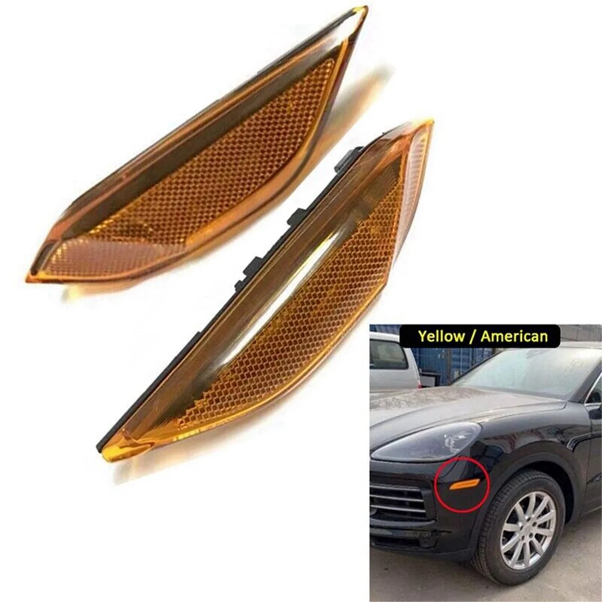 95863107100 Car Side Marker Indicator Side Fender Warning Lamp for Porsche Cayenne US 2011-2014 95863107200