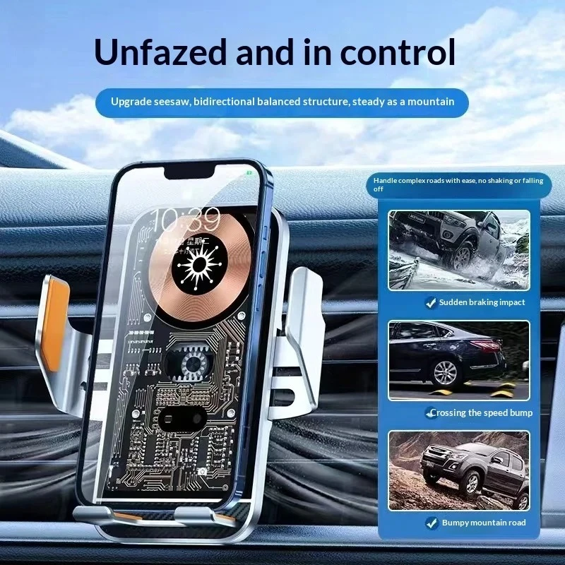 

Car Smart Sensing Automatic Clamping Mounts for Samsung IPhone Xiaomi Phone Holder Wireless Charger Mounts 15W Fast Charging