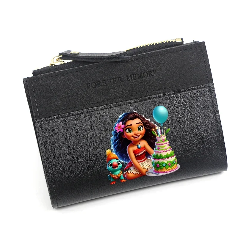 Moana Wallet Short Coin Purse Printing A-Z Letters Card Holder Handbag Ladies Small Wallets Female Hasp Clutch Money Bag Gifts