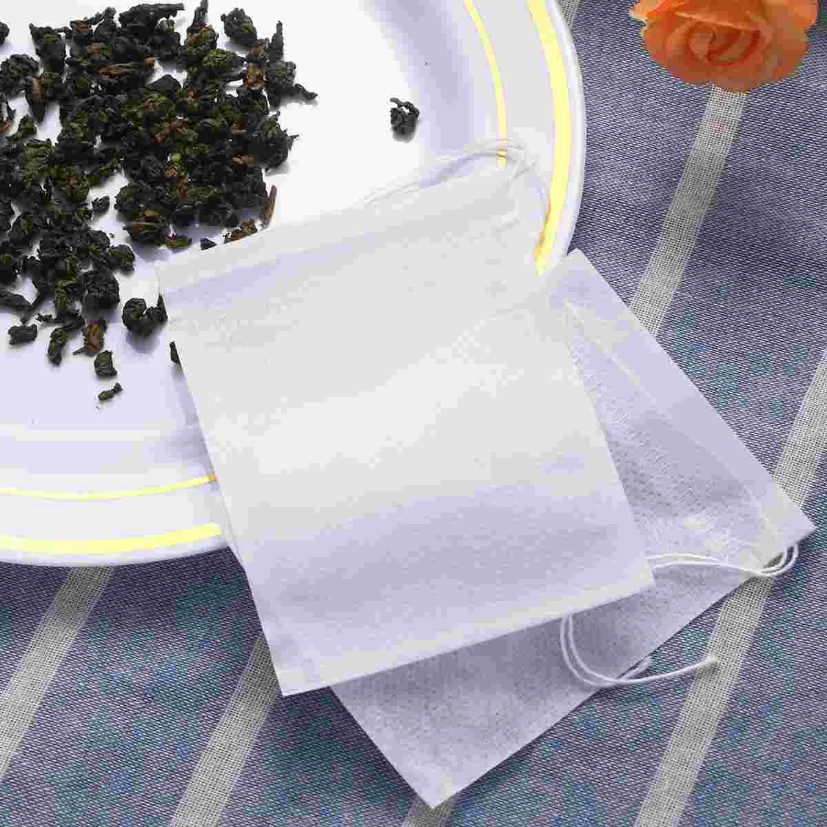 

100 pcs 55 * 70mm Drawstring Filter Empty Bag Non-Woven Tea Bags for Loose Leaf Tea Powder Drawstring Tea Filter Bags