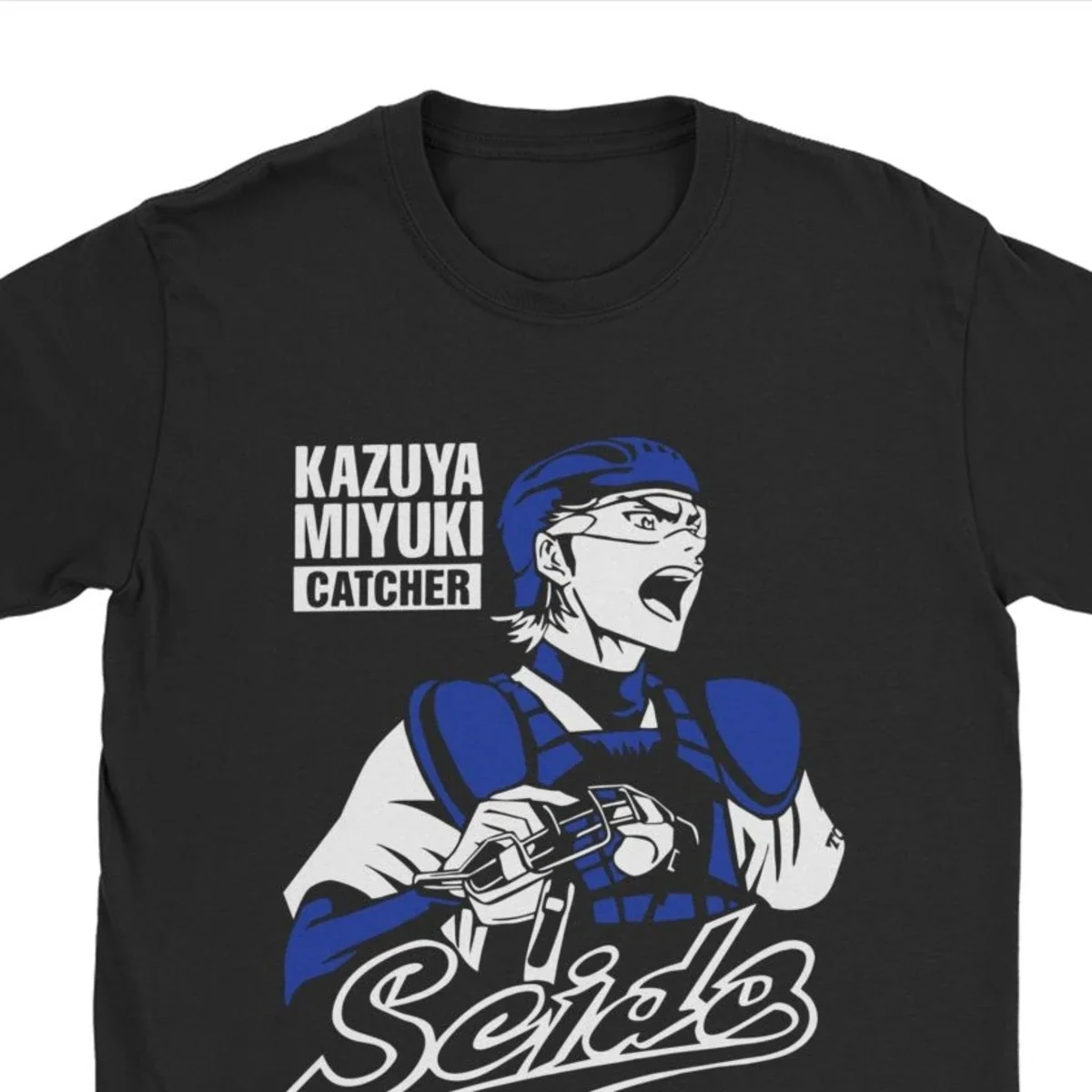 Men's Kazuya Miyuki Anime Funny T Shirt 2024 High Quality Fashion Printed Diamond No Ace Pure Cotton Clothing Shirt