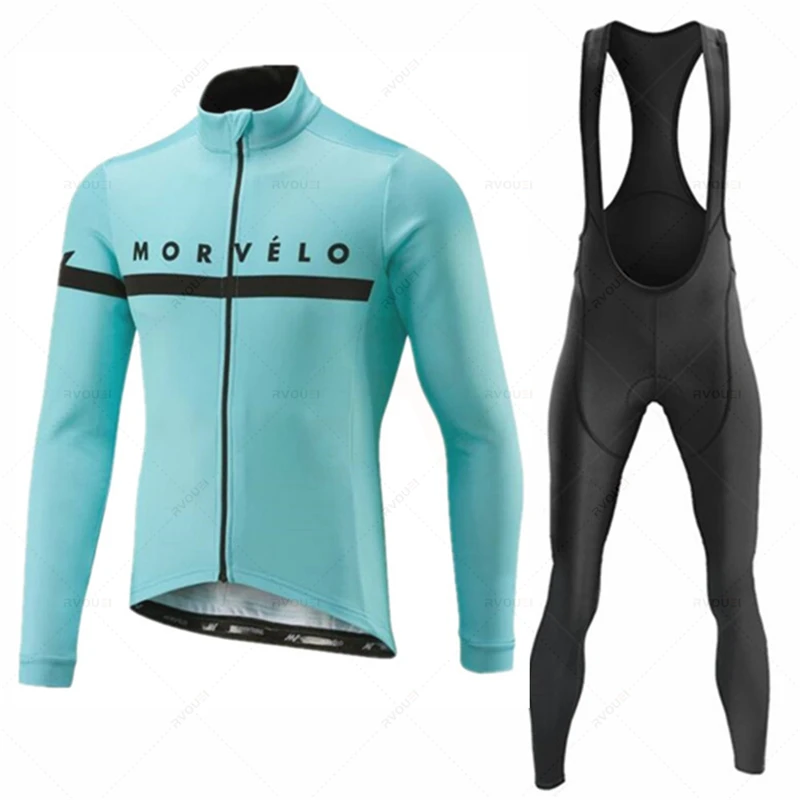 Morvelo Pro Team 2023 Spring and Fall Mens Long Sleeve Cycling Sets Bicycle Clothing Mountain Bike Clothes Suits Ropa Ciclismo