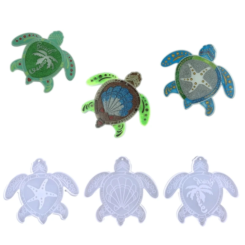 DIY Turtle Shape Keychain Silicone Epoxy Mold DIY Ornaments Pendant Jewelry Crafting Mould for Valentine Love Gift