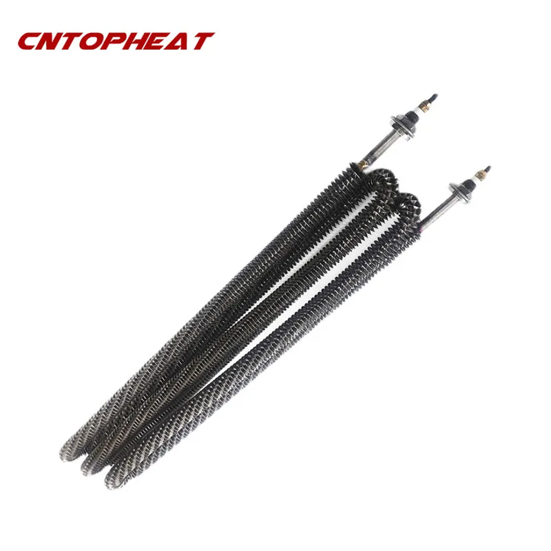 220V 4000W Fin Heater Round Type Stainless Steel Hot Air Heater Electric Spiral Heating Resistance With M12 Thread