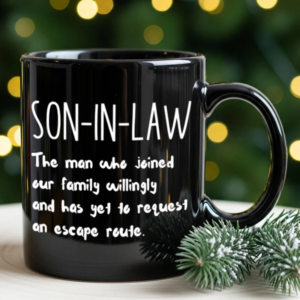 Son in Law Gift Coffee Mug Heartwarming Quote Rim Birthday Christmas Family Reunion
